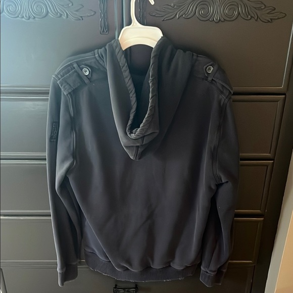 Calvin Klein  Charcoal Zip-Up sweatshirt  with Buttoned Pocket - Picture 5 of 12